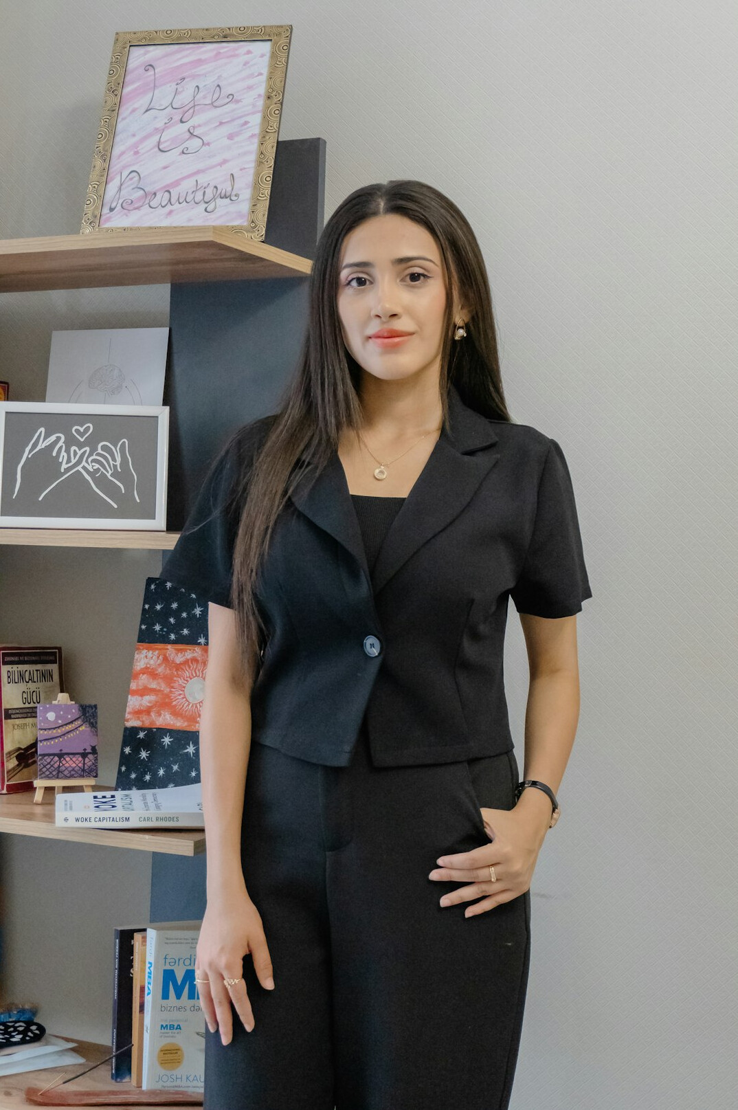 businesswoman standing confidently