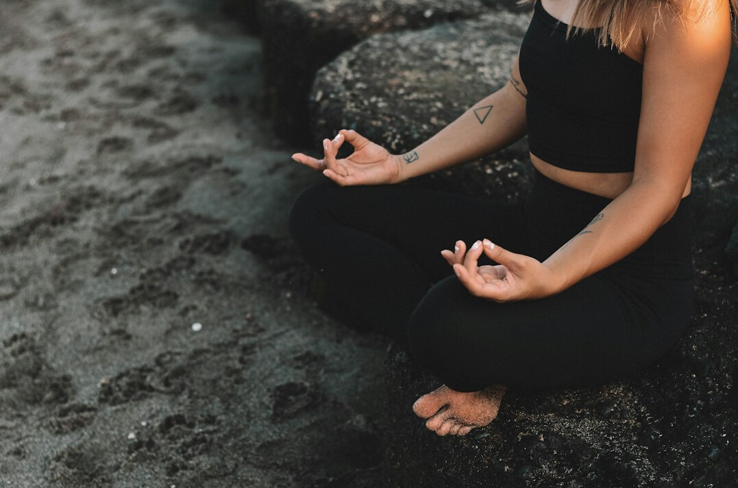 person meditating calmly