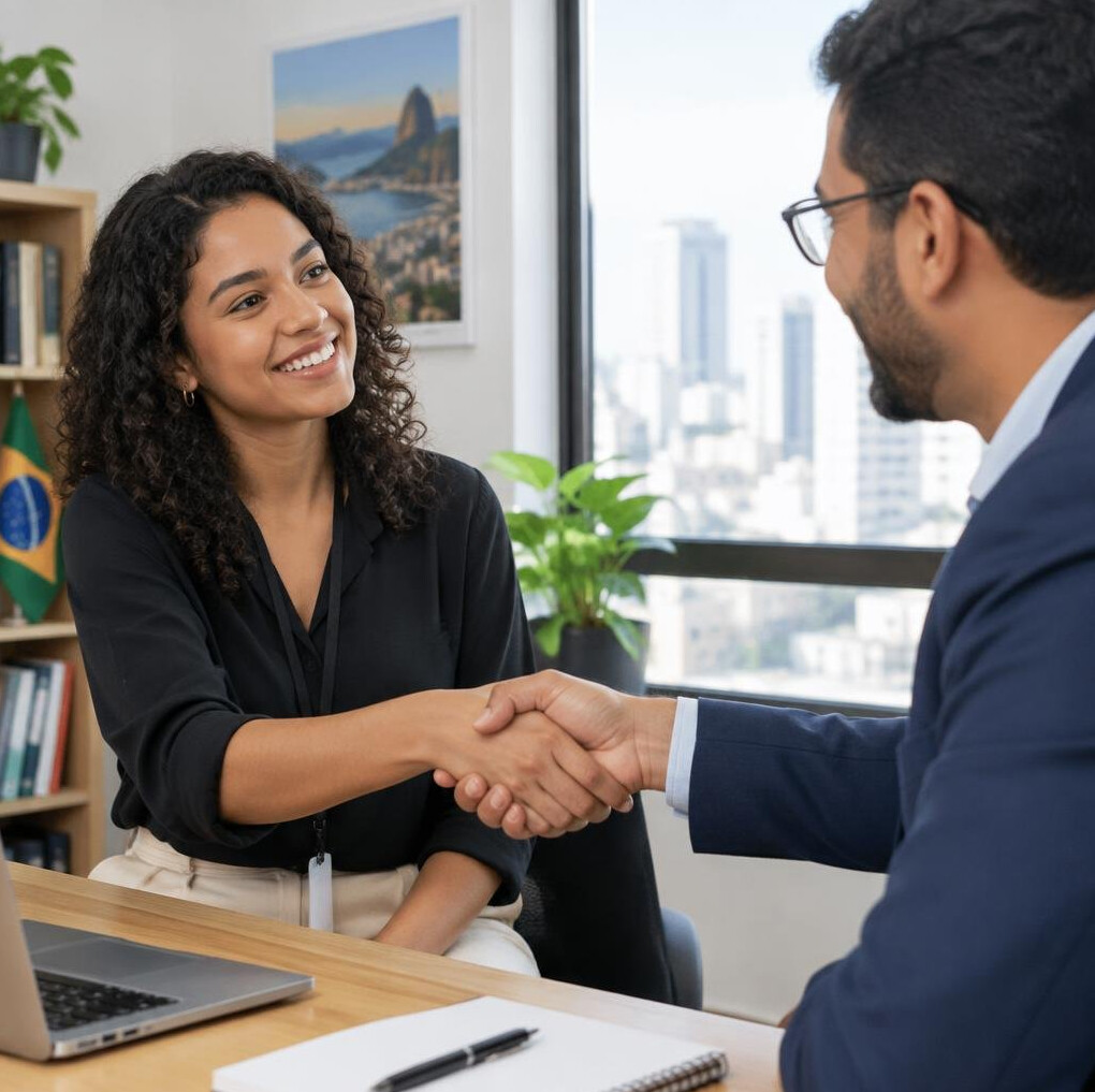 Two people shaking hands warmly